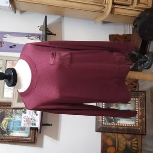 Womens Long sleeve Crewneck Tshirt Soft SECRET TREASURES Maroon Sleepwear B76